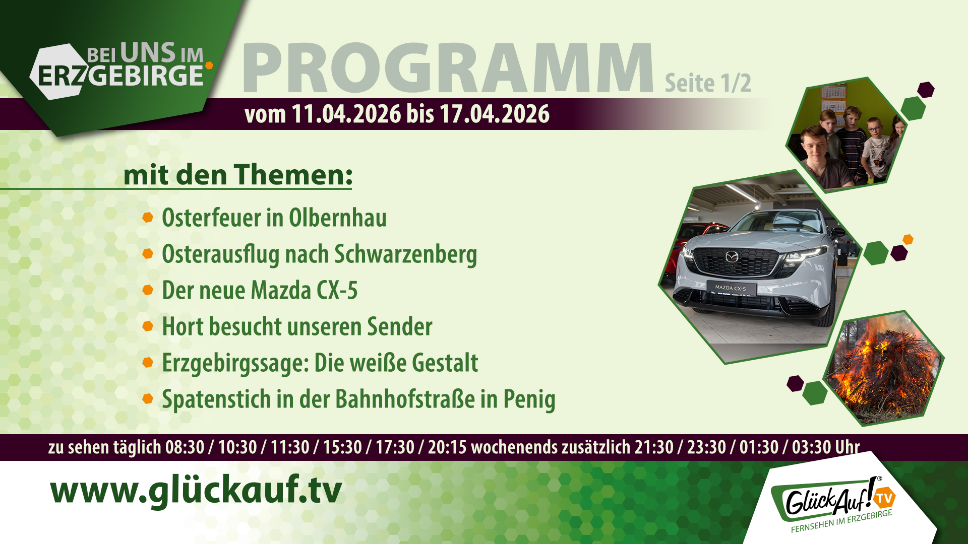 Bei uns im Erzgebirge für die Woche vom 11.04.2026 bis 17.04.2026